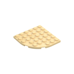 LEGO 6003 Plate 6 x 6 Round Corner (Tan)