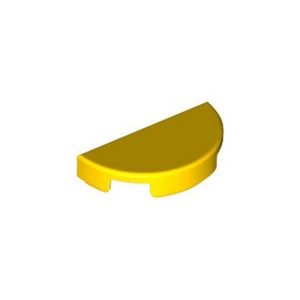 LEGO 1748 Tile Round 1 x 2 Half Circle (Yellow)