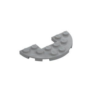LEGO 18646 Plate Round Half 3 x 6 with 1 x 2 Cutout (Light Bluish Gray)