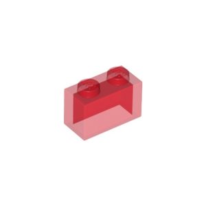 LEGO 3004 Brick 1 x 2 (Transparent Red)