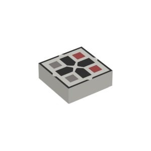 LEGO 3070bpr0160 Tile 1 x 1 with Black Cross, Dark Bluish Grey/Dark Red Button print