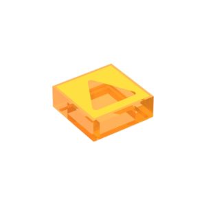 LEGO 3070bpr0191 Tile 1 x 1 with Triangle Print (Transparent Orange)