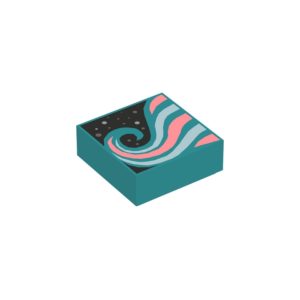 LEGO 3070bpr0196 Tile 1 x 1 with Swirl, Van Gogh Painting Print