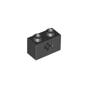 LEGO 32064 Technic Brick 1 x 2 with Axle Hole Type 1 [+ Opening] and Bottom Pin (Black)