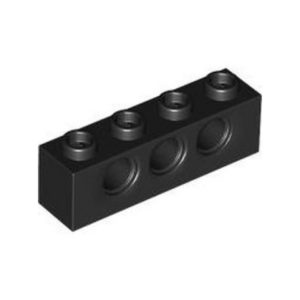 LEGO 3701 Technic Brick 1 x 4 (3 Pin Holes) (Black)