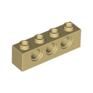 LEGO 3701 Technic Brick 1 x 4 (3 Pin Holes) (Tan) (2.El)