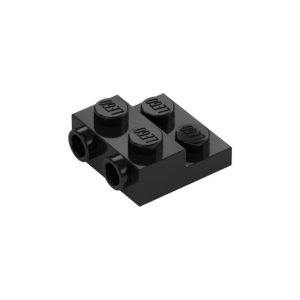 LEGO 4304 Plate Special 2 x 2 x 0.7 with Two Studs On Side Black)