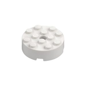 LEGO 87081Brick Round 4 x 4 Centre Hole (White)