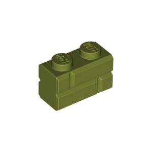 LEGO 98283 Brick 1 x 2 with Embossed Bricks (Olive Green)