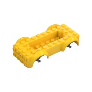 LEGO 12622 Vehicle Base 4 x 10 x 2 1/2 with Mudguards, Wheel Pins and 6 x 2 Centre Recess with 3 Holes (Yellow)