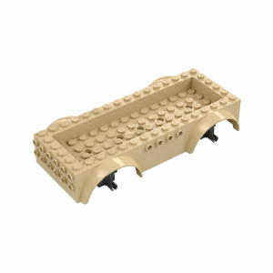 LEGO 18937 Vehicle Base 8 x 16 with Wheel Arches, Front and Side Studs, and 4 x 14 Recessed Studded Section, 3 Holes (Tan)
