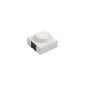 LEGO 3024pr0013 Plate 1 x 1 with Black Square Print (White)