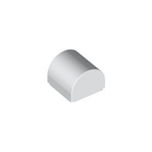 LEGO 49307 Brick Curved 1 x 1 x 2/3 Double Curved Top No Studs (White)