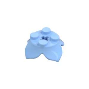 LEGO 15469 Plant, Leaves, Round 2 x 2 x 2/3 with + Axle Hole and 4 Leaf Extensions (Bright Light Blue)