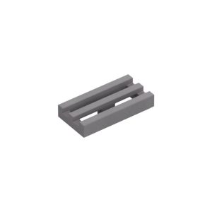 LEGO 2412b Tile Special 1 x 2 Grille with Bottom Groove (Flat Silver)