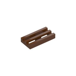 LEGO 2412b Tile Special 1 x 2 Grille with Bottom Groove (Reddish Brown)