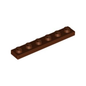 LEGO 3666 Plate 1 x 6 (Reddish Brown)