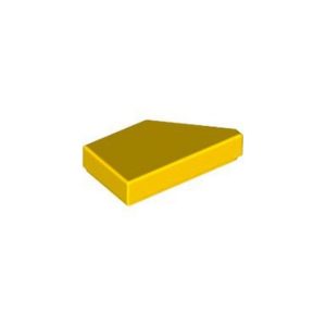 LEGO 5091 Tile 1 x 2 with Stud Notch Left (Yellow)