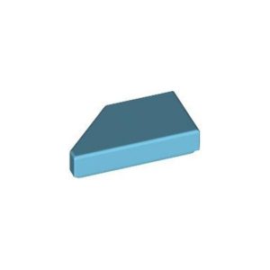 LEGO 5092 Tile 1 x 2 with Stud Notch Right (Medium Azure)