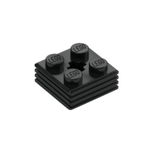 LEGO 71752 Plate Special 2 x 2 x 2/3 with Axle Hole and Grill on Sides (Black)