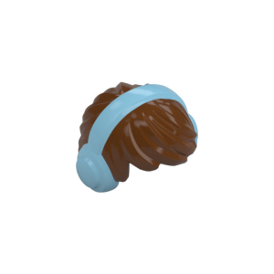 LEGO Hair 10166pr0005 Hair Short Tousled with Headphones Medium Azure Print (Reddish Brown)