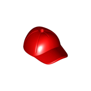 LEGO Cap / Hat 11303 Short Curved Bill with Seams and Hole on Top (Red)