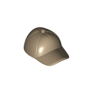 LEGO Cap / Hat 11303 Short Curved Bill with Seams and Hole on Top (Dark Tan)