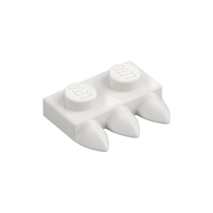 LEGO 15208 Plate Special 1 x 2 with Three Teeth (White)