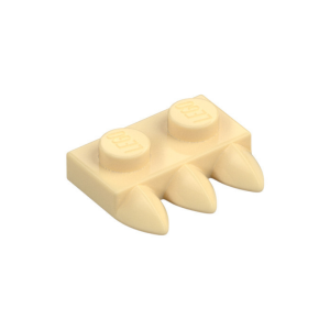LEGO 15208 Plate Special 1 x 2 with Three Teeth (Tan)