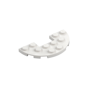 LEGO 18646 Plate Round Half 3 x 6 with 1 x 2 Cutout (White)
