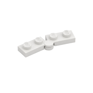 LEGO 1927 Hinge Plate 1 x 4 Swivel Top / Base – Hollow Clip Complete Assembly (White)