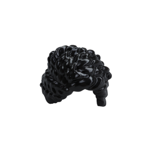 LEGO Hair 1988 Braided in Knot (Black)