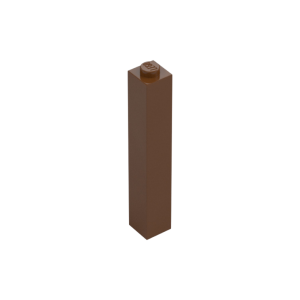 LEGO 2453 Brick 1 x 1 x 5 with Solid Stud (Reddish Brown)