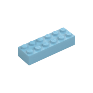 LEGO 2456 Brick 2 x 6 (Medium Azure)