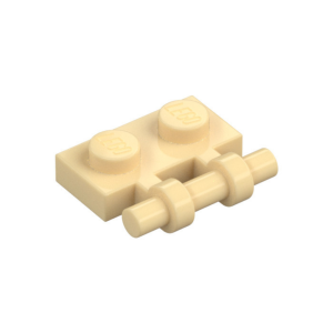LEGO 2540 Plate Special 1 x 2 Side Handle Free Ends (Tan)