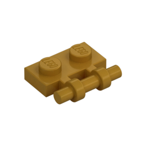 LEGO 2540 Plate Special 1 x 2 Side Handle Free Ends (Pearl Gold)