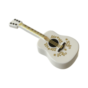 LEGO Accessory 25975pr0003 Musical Instrument Guitar Acoustic with Gold Strings and Decorations Print (White)