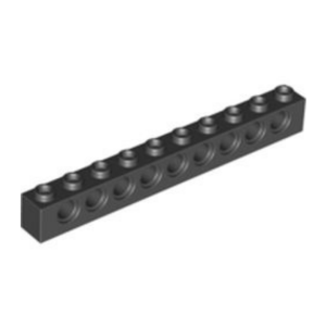 LEGO 2730 Technic Brick 1 x 10 (9 Pin Holes) (Black)
