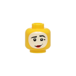 LEGO Head 28621pb0317 Minifigure Head with Black Eyebrows, Red Lips and White Face Paint