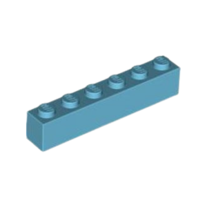 LEGO 3009 Brick 1 x 6 (Medium Azure)