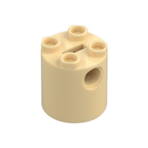 LEGO 30361c Brick Round 2 x 2 x 2 Robot Body, Axle Holder ‘+’ Orientation (Tan)