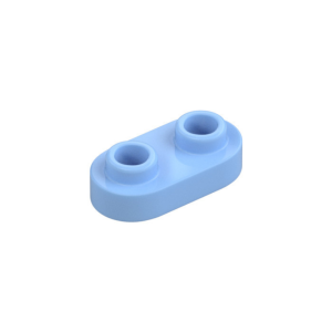 LEGO 35480 Plate Special 1 x 2 Rounded with 2 Open Studs (Bright Light Blue)