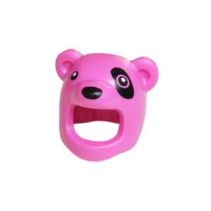 LEGO Costume 3557pr0002 Mask, Bear, Face Opening with Black Eyes and Eyepatch Print (Dark Pink)