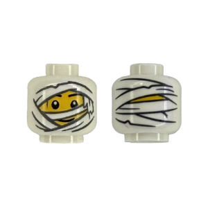 LEGO Head 3626pb3980 Minifigure Mummy Head with Yellow Face