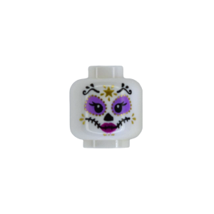 LEGO Head 3626pb4001 Minifigure Head Skeleton La Catrina with Medium Lavender Eye Shadow