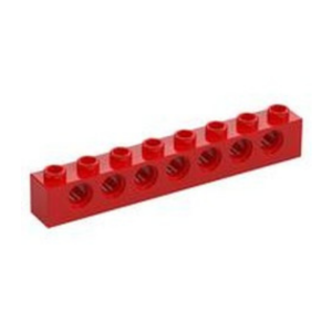 LEGO 3702 Technic Brick 1 x 8 (7 Pin Holes) (Red)
