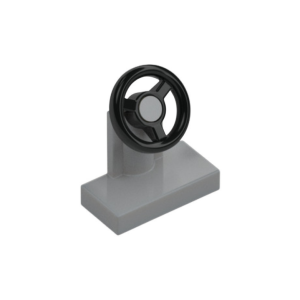 LEGO 3829 Steering Stand 1 x 2 with Black Steering Wheel (Light Bluish Gray)