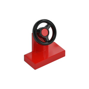 LEGO 3829 Steering Stand 1 x 2 with Black Steering Wheel (Red)