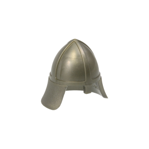 LEGO Helmet 3844 Castle with Neck Protector (Flat Silver)