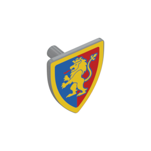 LEGO Shield 3846pr0044 Triangular with Lion Standing Yellow on Blue/Red Halves Background Print
